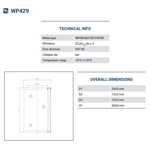 FILTREC WP429 FILTER ELEMENT