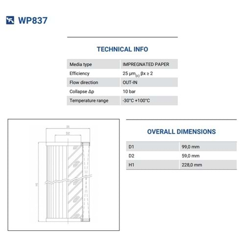 FILTREC WP837 FILTER ELEMENT