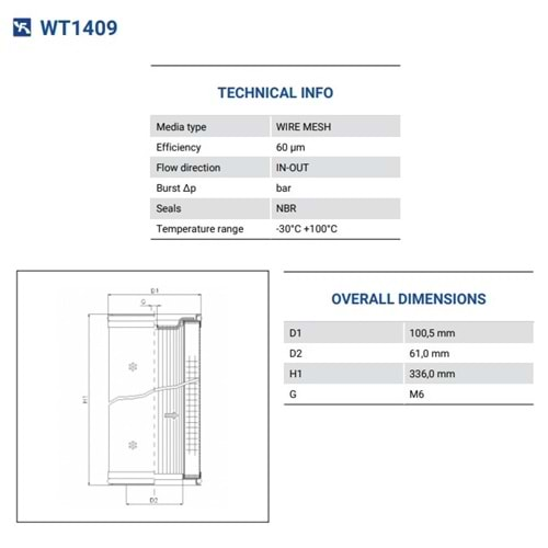 FILTREC WT1409 FILTER ELEMENT